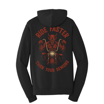 RIDE FASTER THAN YOUR DEMONS | PULLOVER HOODIE