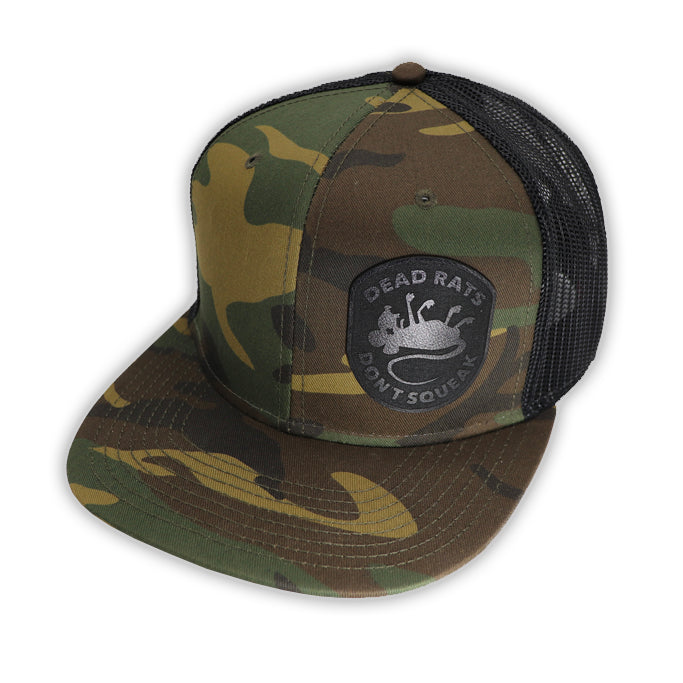 GREEN CAMO DEAD RATS DON'T SQUEAK PATCH SNAPBACK