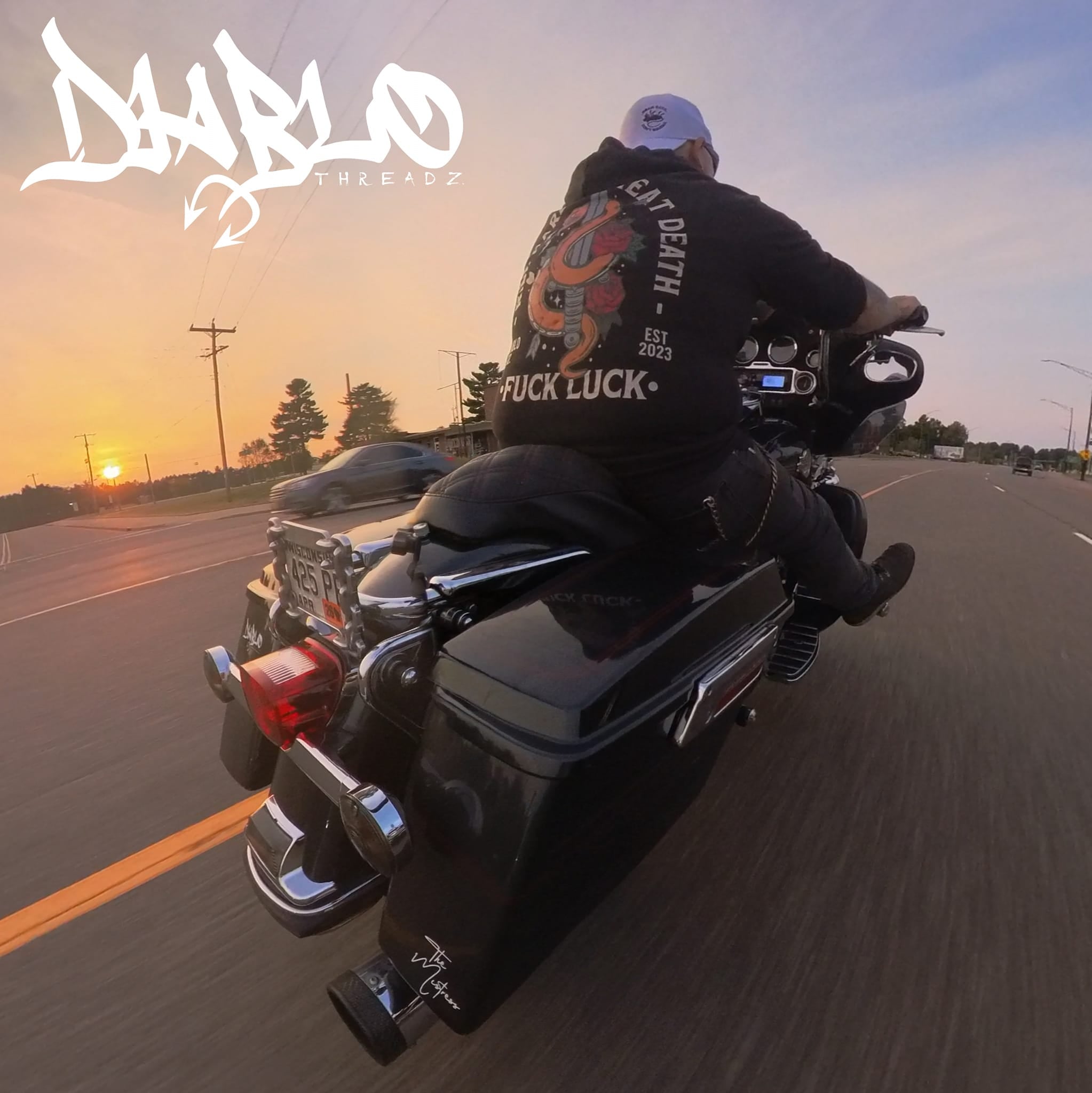 RIDE HARD CHEAT DEATH FUCK LUCK |  Zip Up Riding Hoodie